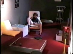 Hidden livecam caught my mom home alone rubbing her pussy