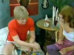Brother&,#039,s friend and girlfriend playing to the doctor when mom  comes-Retro